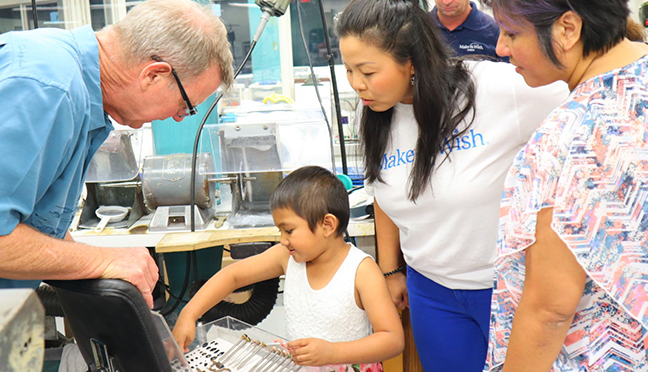 Make-A-Wish Child Zierra  toured Maui Divers Jewelry Design Center
